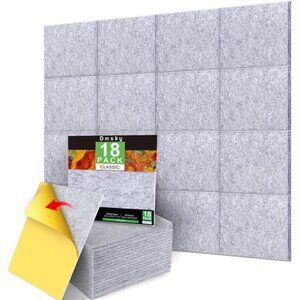 New 18 Pack Gray Acoustic Panels 12"X12"X 0.4" Soundproof Wall Panels Wall